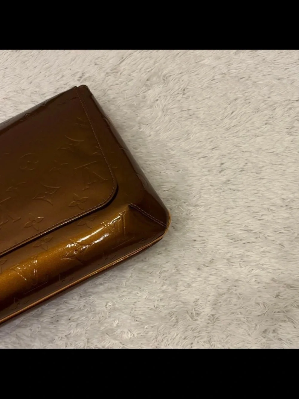 Louis Vuitton Brown Monogram Vernis Flap Clutch